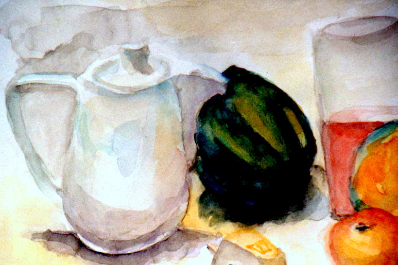 tea and squash 11x14 watercolor $200.00